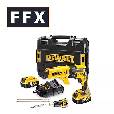 DeWalt DCF620P2K 18V 2x5Ah Li-Ion Brushless Collated Drywall Screwdriver Kit • £291.07