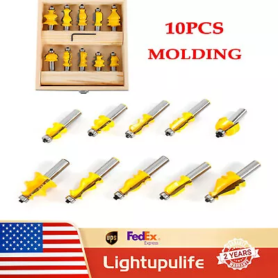 10pcs Set 1/2  Shank Architectural Specialty Molding Router Bit Woodworking Tool • $72