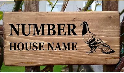 Personalised Rustic Wooden Pigeon House Gate Sign - Plaque LG • £39.99