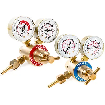Solid Brass Replacement Oxygen & Acetylene Regulator Gauge For Victor Style Kit • $42.99