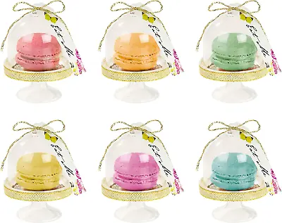 Pack Of 6 - Alice In Wonderland Party Favour Cake Domes Mad Hatter Afternoon Tea • £13.23