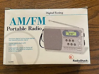 Vintage Radio Shack Am Fm Portable Radio Clock Alarm New Open Box • $24.99