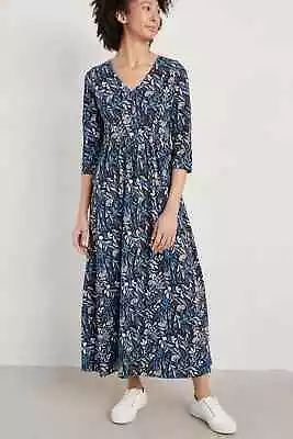 Seasalt Women's - Navy Maggie Maxi Dress (GOTS) - Regular - Folk Meadow Maritime • £37.95