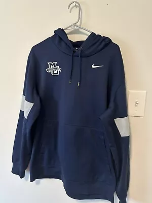 Marquette Golden Eagles Nike NCAA Dri-Fit Navy Hoodie Sweatshirt Mens XL EUC • $20