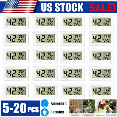 $6.76 • Buy Mini Digital LCD Thermometer Humidity Meter Room Temperature Indoor Hygrometer