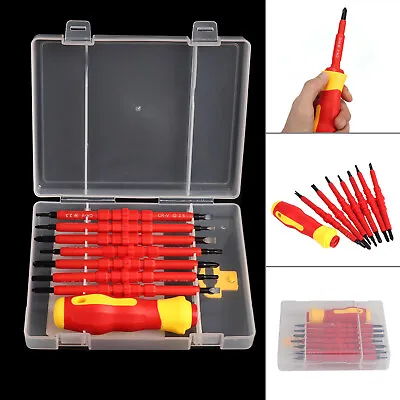 £10.59 • Buy 7Pcs Electricians Screwdriver Set Tool Safely Electrical Insulated With Kit Case