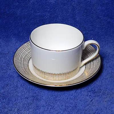 WEDGWOOD VERA WANG GILDED WEAVE PLATINUM Bone China Tea Coffee Cup & Saucer Set • $29.88