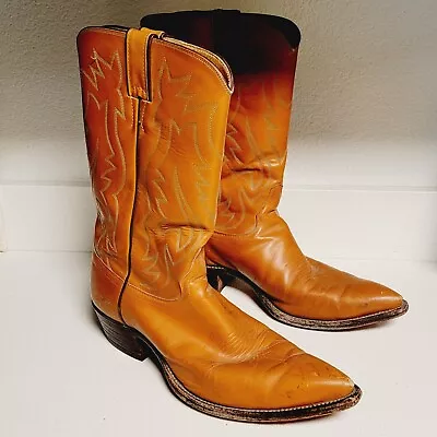 JUSTIN Cowboy Boots Mens 11.5 D GOLD LEATHER WESTERN STYLE 2912 Brown • $59.99