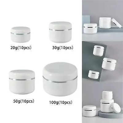 10Pcs Round Pot Jars Empty Samples Containers For Travel Sample Jars Lotions • £8.92