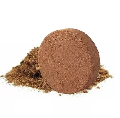 Coco Peat Disc Coir Compost Block Makes 3L Coconut Potting Fibre Compressed Soil • £5.69