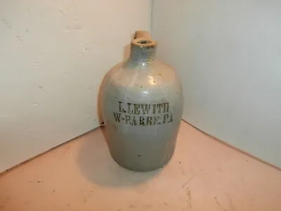 L. Lewith Stoneware Whiskey Jug 1/2 Gal. W. Barre PA Scranton Lake Harmony • $149.99