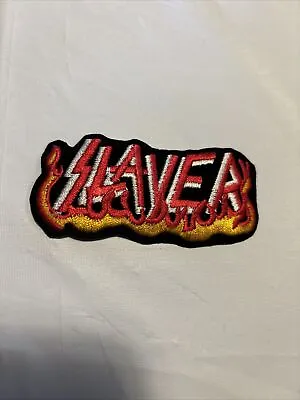 Slayer Iron On Patch Vtg Rare Jacket Logo Heavy Thrash Metal Logo 3” • $6.80