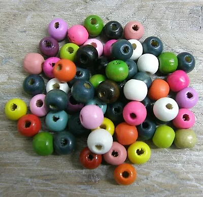 £1.95 • Buy  Wooden Round Beads, Colour Choice Craft Bead, Many Colours Size 10 Mm, 100 Pack