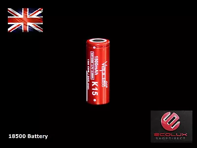 Vapcell 18500 1500mAh Battery K15 3.7V IMR 15A 25A Lithium Rechargeable UK Cell • £5.99