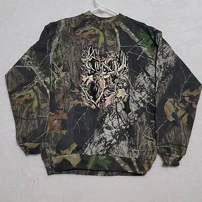 Mossy Oak Kids Camo Sweat Shirt Size L Large Long Sleeve Elk Casual Sportex • $13.87