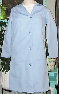 Best Medical Woman L/S Button Lab Coat 3 Pocket 38  Length Light Blue Sz S To XL • $14.99