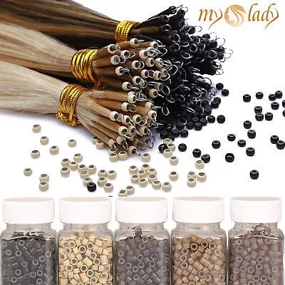 MY-LADY Nano Ring Hair Extensions Nano Beads Silicone Mini Micro Loop Rings 3mm • $6.05