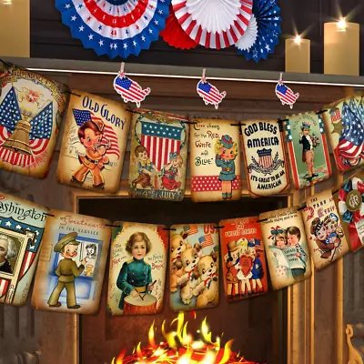 4Th Of July Banner Independence Day Patriotic Decorations - 4Th Of July Vintage  • $10.80