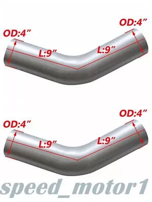 2PCS Aluminized 45 Degree Elbow 4 ODx 9  Arms Truck Pipe 4 Inch Elbow • $98