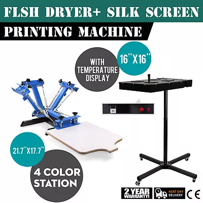 4 Color Screen Printing 1 Station Kit 16  X 16  Temperature Flash Dryer HOT • $310.01