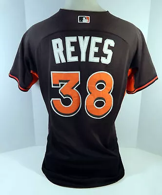 2014-16 Miami Marlins Angel Reyes #38 Game Used Black Jersey Ex ST BP 64 • $99.99