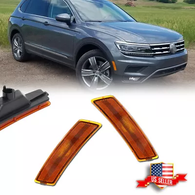 2x Amber Lens Front Side Marker Light Lamp Kit For 18-up VW Tiguan 12-19 Beetle • $19.99