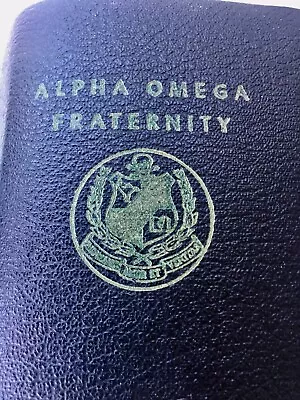 ALPHA OMEGA Vintage 3-Ring Frat Fraternity Black Notebook Veritas Crest • $28