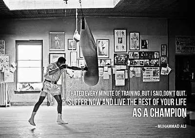 MUHAMMAD ALI CHAMPION QUOTE POSTER Boxing Gym Photo Print Art Poster A3 A4  • £8.97