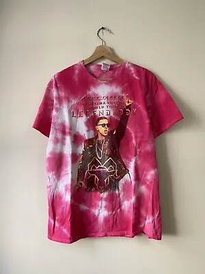 Daddy Yankee Music Tour Concert 2022 Tye Dye Pink White Tee Shirt Large • $22