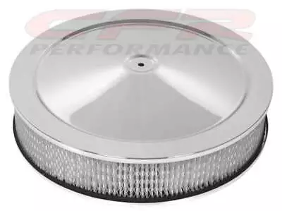 14  Chrome Round Air Cleaner Set Recessed Base For 5-1/8 Inch Carburetor Neck • $45.48