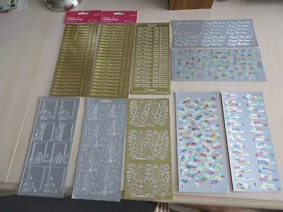 £3 • Buy 10 Sheets Misc Peel Off Stickers (Christmas Greetings Pictures ) For Card Making