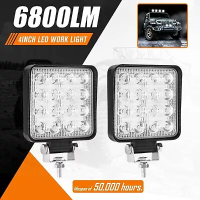 2x 4inch Osram Square LED Work Lights Flood Light Reverse Lamp Ute Truck 12V 24V • $29.99