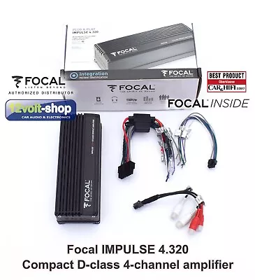 FOCAL Impulse 4.320 Ultra Compact 4-channel D-class Amplifier 4x55Wrms @ 4Ω • $279