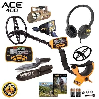 Garrett ACE 400 Metal Detector Waterproof Coil Edge Digger Sand Scoop + FREE • $439.39