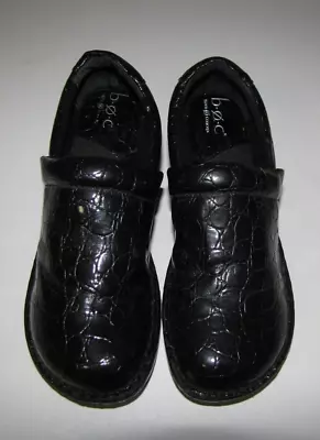 Boc Born Concept Peggy Clogs Shoes Oxfords Faux Patent Croc Women EU40 Black 8.5 • $12.99