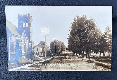 Antique 1913 CLARK STREET - MARKLE INDIANA Real Photo Postcard RPPC • $19.95