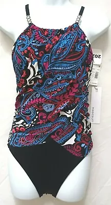 Magicsuit  Appear Sleeker Slimmer In Seconds  Drape-Front Style Swimwear Size 8 • $39.99
