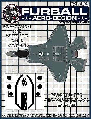 1/48 Furball F-35A Lightning II Vinyl Mask Set For The Kittyhawk Kit • $6.99