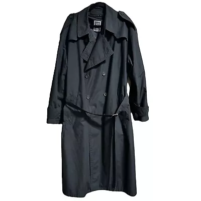 Christian Dior Monsieur Trench Coat Wool Liner Black Double Breasted Size 42L • $89