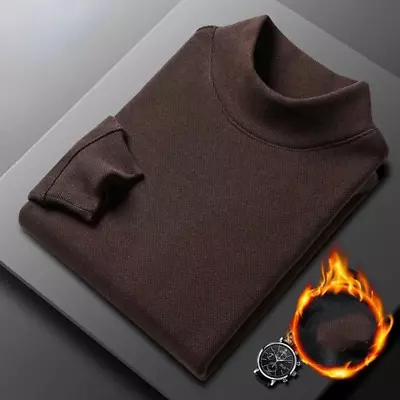 Fall/Winter Half-Turtleneck Shirt Men's Fleeced Thicken Solid Color Warm Hoodie • $26.84