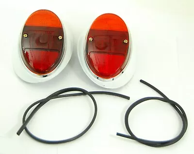 Tail Light Assembly Left & Right Red & Amber Lens Fits Volkswagen Type1 Bug  • $129.99