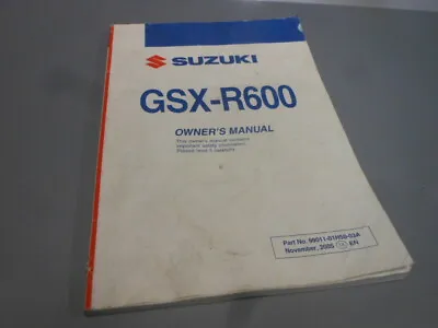 $39.99 • Buy Suzuki Factory Owners Manual 2006 GSX-R600 GSXR600 99011-01H50-03A