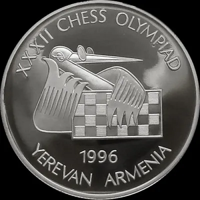 ARMENIA 100 DRAM SILVER COIN PROOF 1996 32th Chess Olympiad In Yerevan Big Stork • $279.99