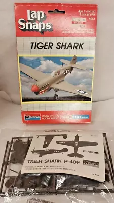 Tiger Shark Monogram Airplane Model Kit NIP  Lap Snaps By Tite 1989 Made In USA • $8.98