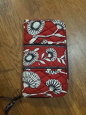 Vera Bradley Red  Floral  Zip Around Accordian Wallet New Without Tag • $15
