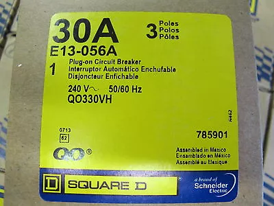 SQUARE D QO330VH 30 Amp 240 Volt 3 Pole Yellow 22K Circuit Breaker -NEW-B • $90