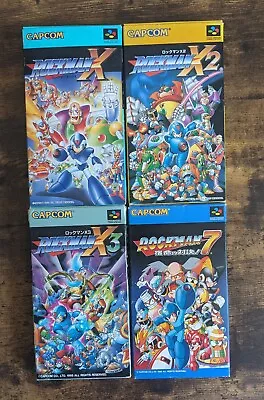 Lot 4 SFC Megaman Rockman X X2 X3 7 Nintendo Super Famicom CAPCOM Japan • $224.99