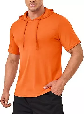 Men's Summer Hoodie Short Sleeve Cotton Shirts Casual Sport Quick Dry Sweatshirt • $26.98