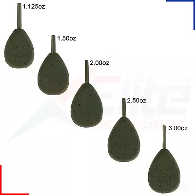 NGT Leads In-Line Flat Pear Carp Coarse Fishing Weights With Swivel 1.25oz - 3oz • £4.35