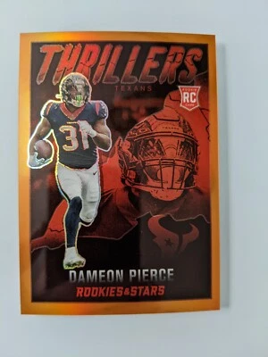 $40 • Buy 2022 Rookies And Stars Thrillers Dameon Pierce Rookie #TH-30 Orange Foil 11/25